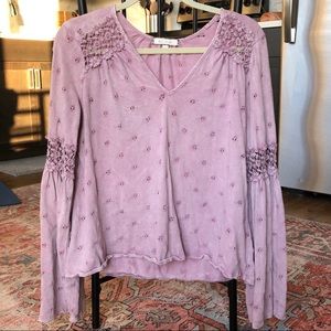 Eri + Ali | Anthropologie Boho Bell Sleeve Top